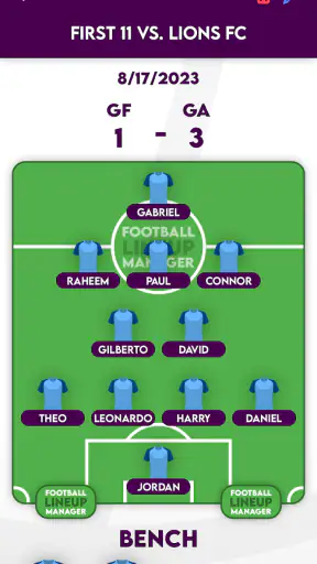 Football Lineup Manager screenshot