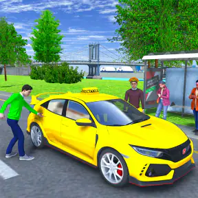 France taxi car driving game screenshot