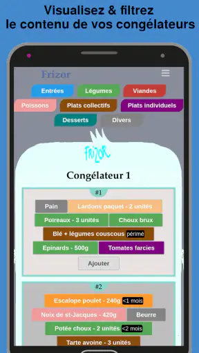 Frizor Gestion de congélateur screenshot