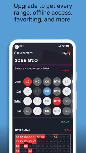 GTO Poker Ranges By Red Chip screenshot