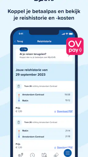 GVB reis app screenshot