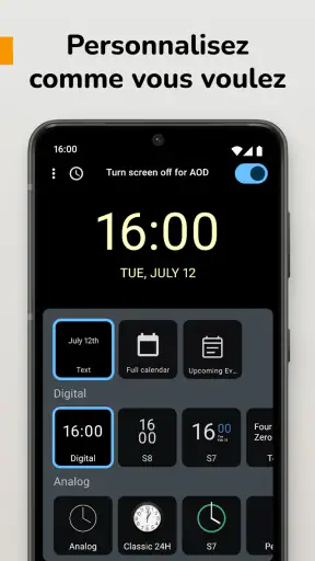 Horloge Fond d'Écran AMOLED screenshot