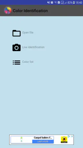 Identification de couleurs screenshot