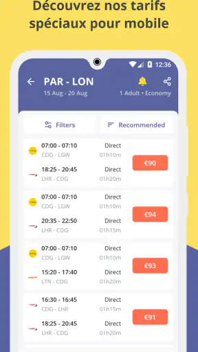 Jetcost : vols et voiture screenshot