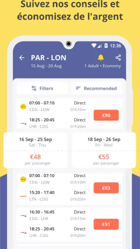 Jetcost : vols et voiture screenshot