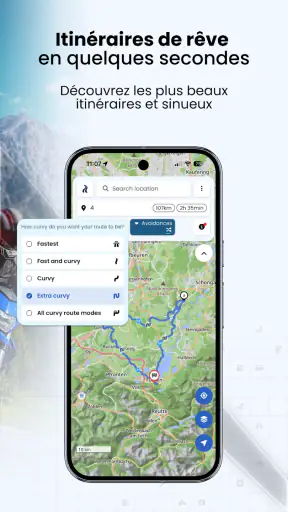 Kurviger navigation moto screenshot