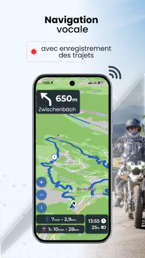 Kurviger navigation moto screenshot