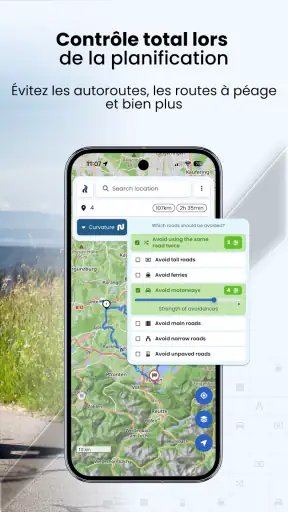 Kurviger navigation moto screenshot