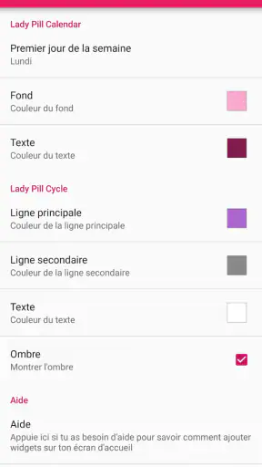 Lady Pill Widgets screenshot