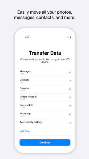 Migrer vers iOS screenshot