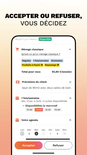 Mission à domicile Wecasa Pro screenshot
