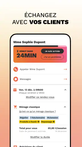 Mission à domicile Wecasa Pro screenshot