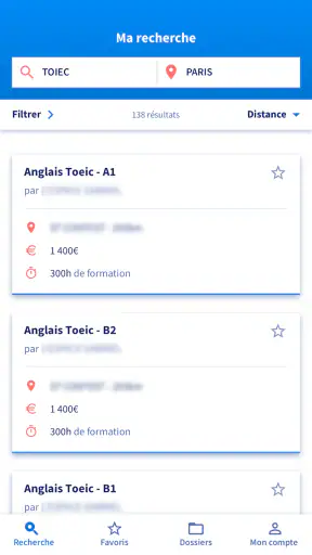 Mon compte formation screenshot