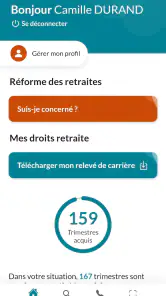 Mon compte retraite screenshot