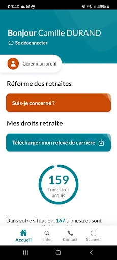 Mon compte retraite screenshot