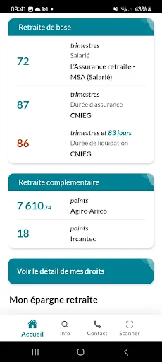 Mon compte retraite screenshot