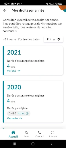 Mon compte retraite screenshot