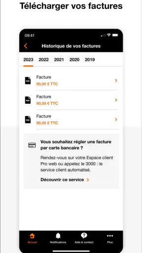 Orange Pro, espace client pro screenshot