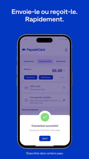 PaysafeCard-paiements prépayés screenshot