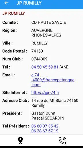 Pétanque Calendriers Concours screenshot