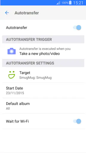 PhotoSync Autotransfer Add-On screenshot