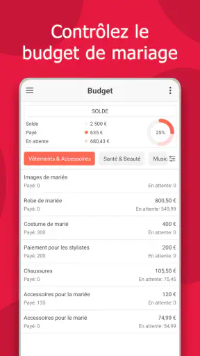 Planificateur de Mariage MyWed screenshot