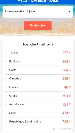 Promovacances : Vols, Séjours screenshot