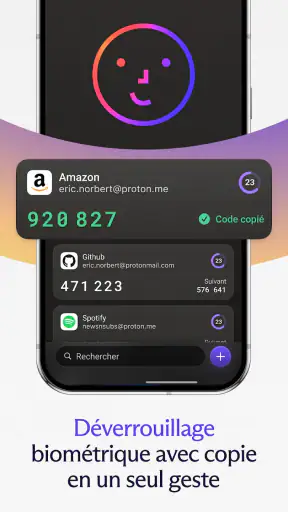 Proton Authenticator screenshot