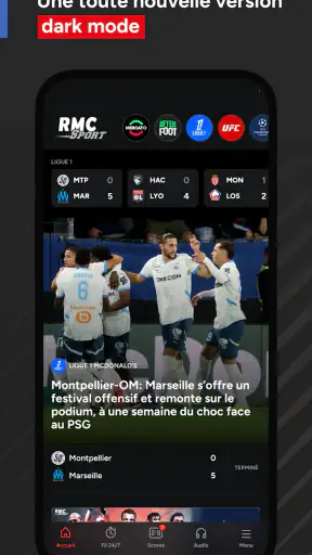 RMC Sport News, foot & rugby screenshot