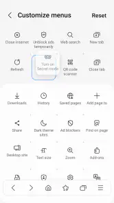 Samsung Browser screenshot