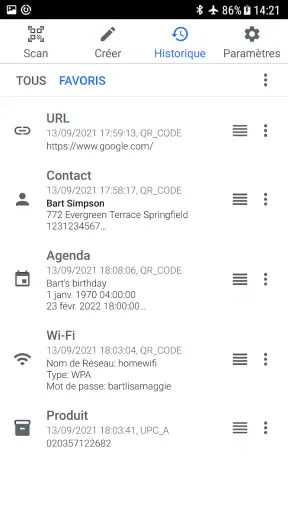 Scanner QR code screenshot