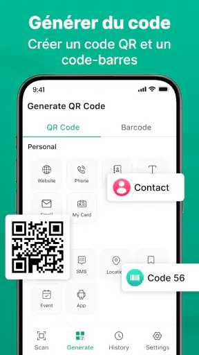Scanner QR&Code-barres:Accueil screenshot