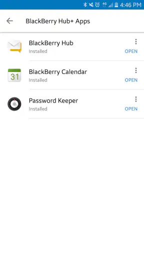 Services BlackBerry Hub+ screenshot