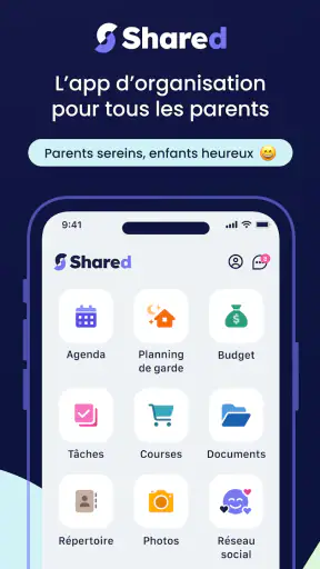 Shared, organisation famille screenshot