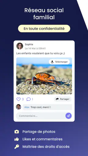 Shared, organisation famille screenshot