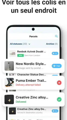 Suivi de colis - pkge tracking screenshot
