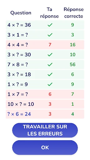 Table de multiplication - Math screenshot