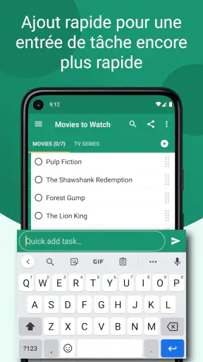 Tâches : liste de tâches screenshot