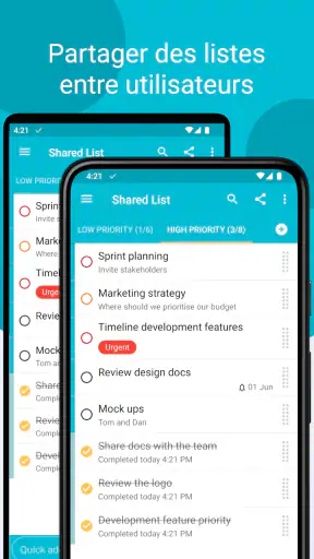 Tâches : liste de tâches screenshot
