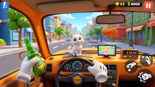Taxi Fou: Jeu de Conduite 3D screenshot