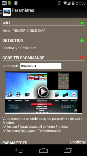 Télécommande pour Freebox screenshot