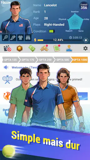 Tennis rising star screenshot
