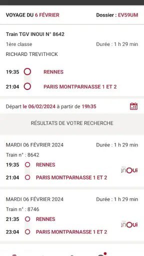 TGV INOUI PRO screenshot