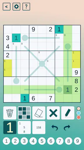 Thermo Sudoku screenshot