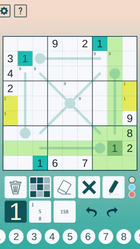 Thermo Sudoku screenshot