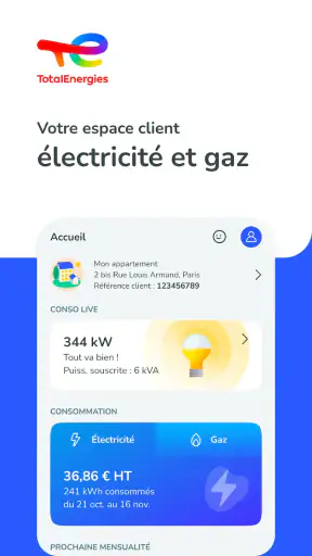 TotalEnergies Electricité&Gaz screenshot