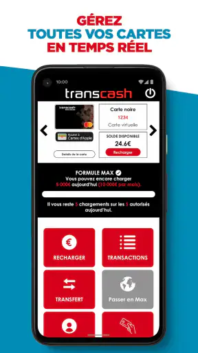 Transcash® Mastercard® screenshot
