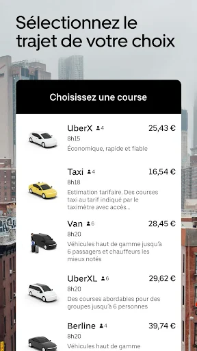 Uber : Commander une course screenshot