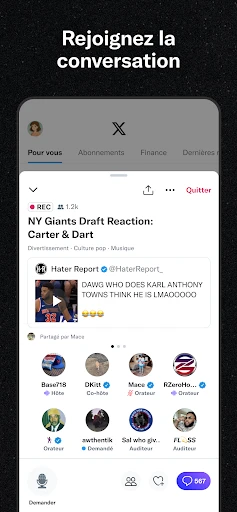 X (anciennement Twitter) screenshot