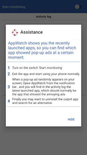 Appwatch - Remove pop up ads screenshot